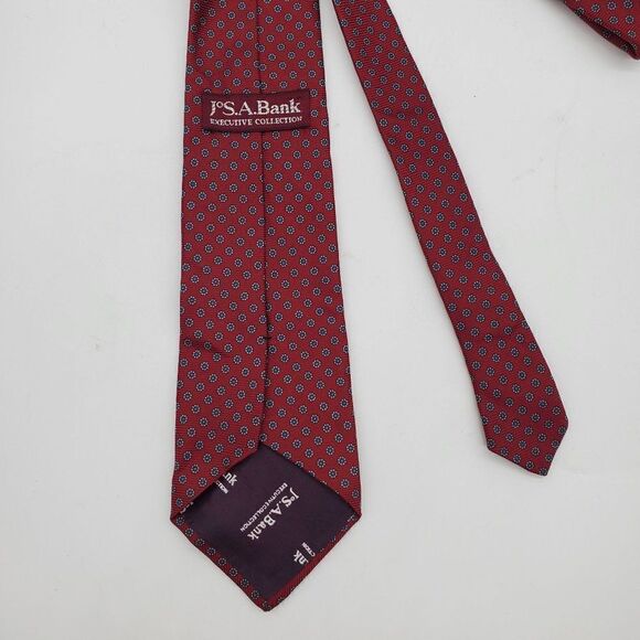Jos A. Bank Executive Collection Mens Tie Silk Necktie Burgundy Floral 56.5" - Picture 4 of 6